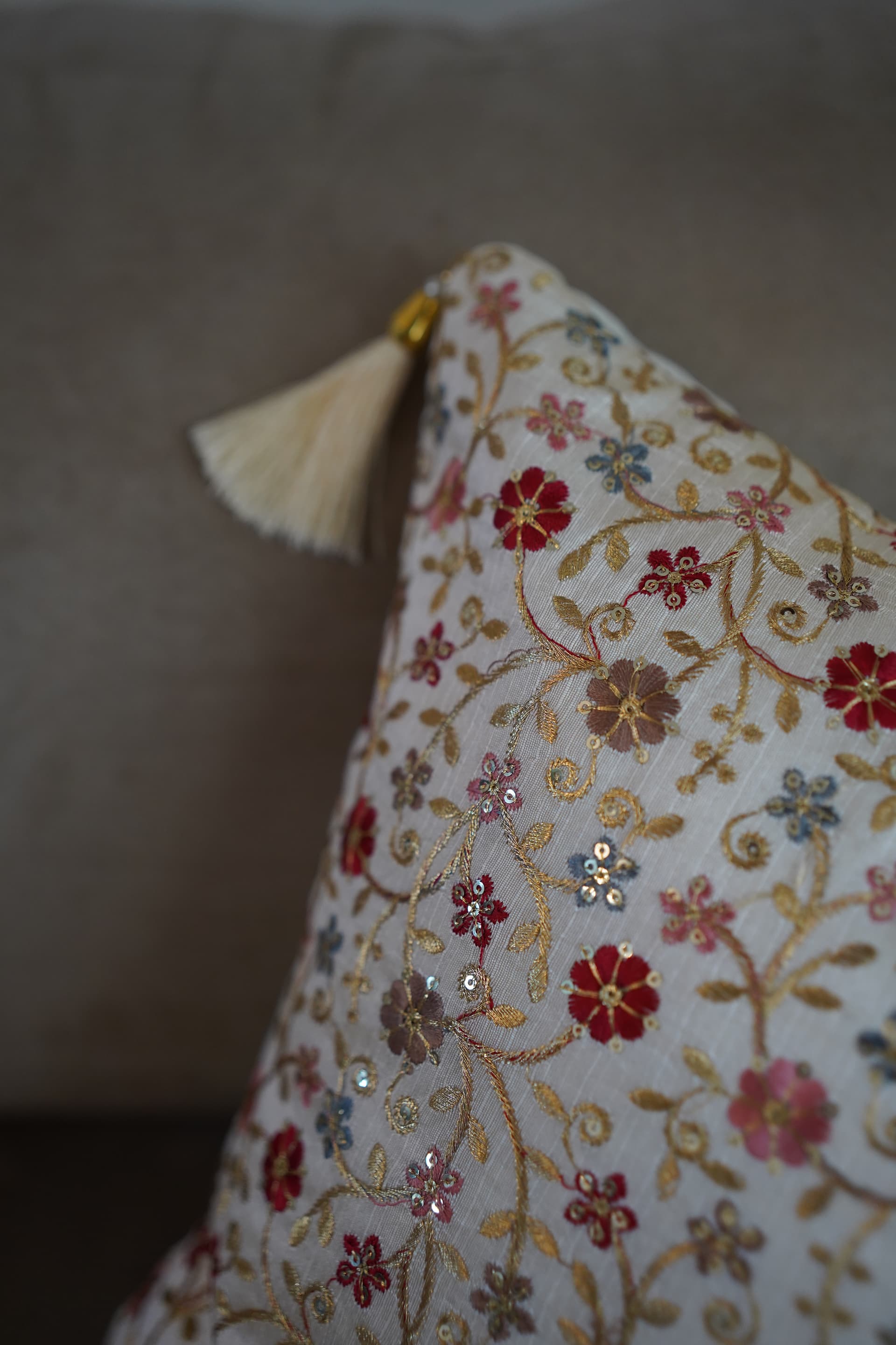 Golden Bloom cushion cover