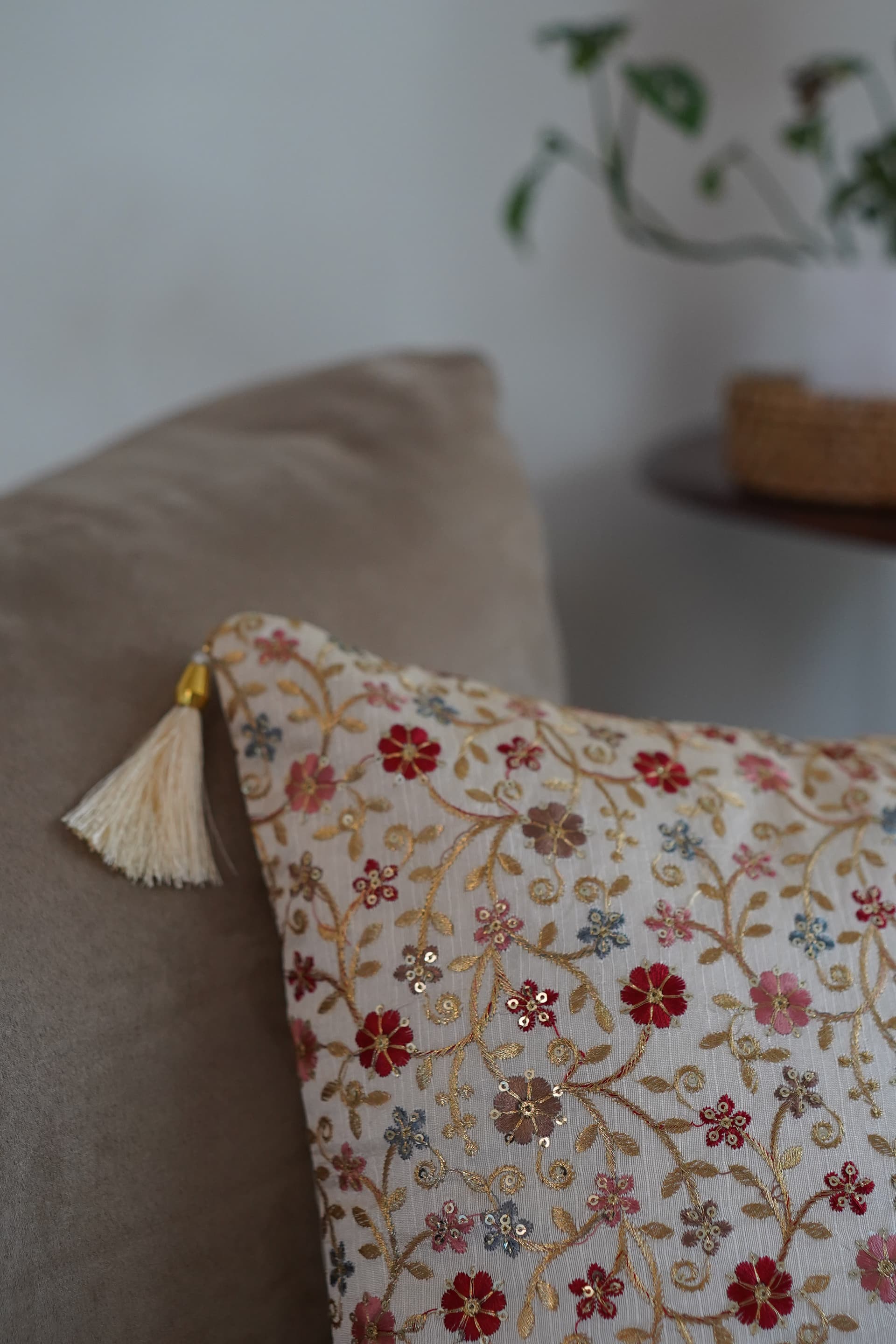 Golden Bloom cushion cover